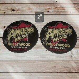 Lot of 2 - Amoeba Music - Magnets - Hollywood - 2 in Round